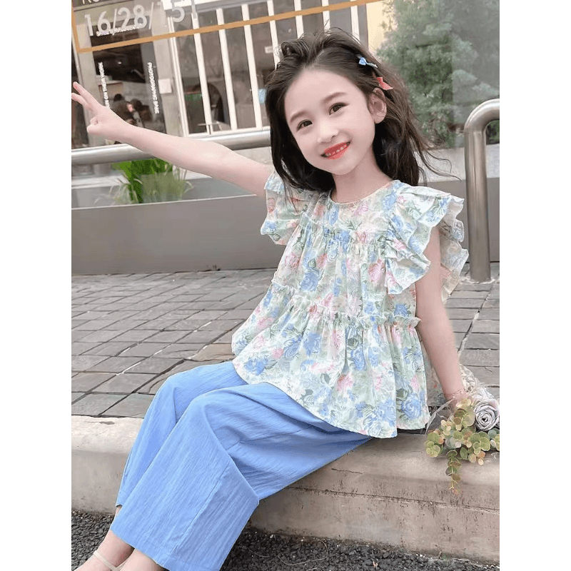 051女童夏装套装2024新款儿童上衣裤子休闲套装