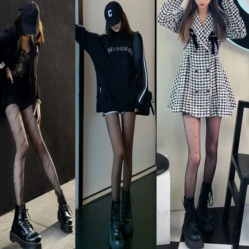 长筒丝袜春秋薄款15d纯欲风甜美性感舒适JK爱心波点丝袜炸街裤袜