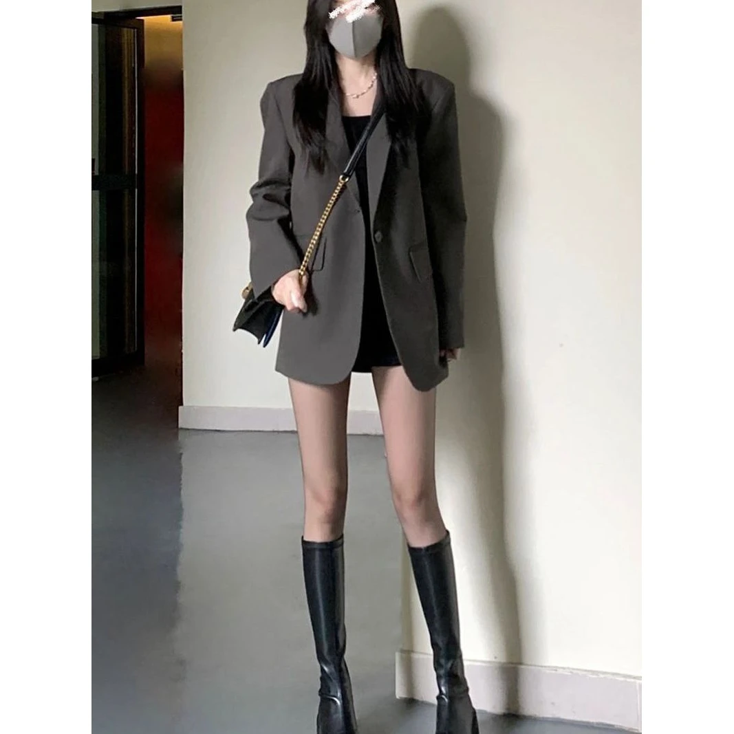 2023春季新款小个子宽松显瘦休闲西服上衣高级感气质西装外套女装