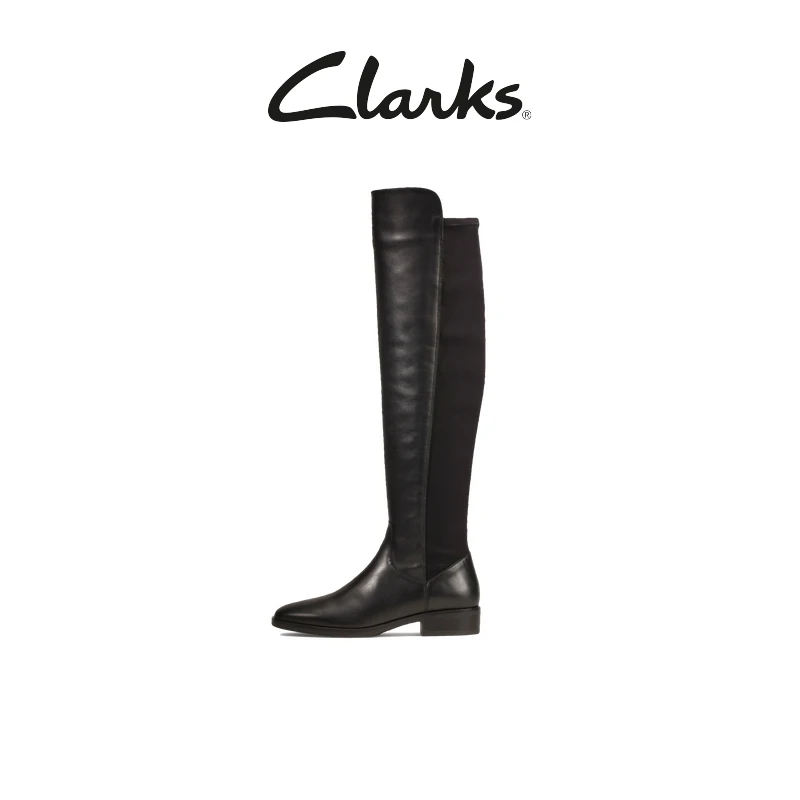 Clarks其乐纯臻系列女鞋秋冬长筒靴舒适百搭时装靴复古骑士鞋靴