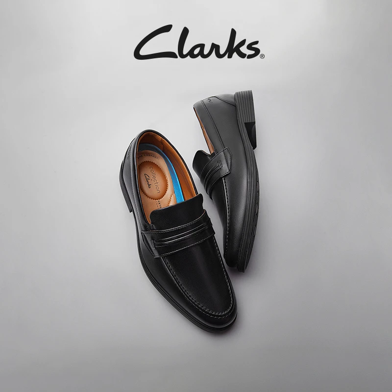 Clarks其乐惠登系列男士经典乐福鞋英伦商务一脚蹬舒适休闲皮鞋