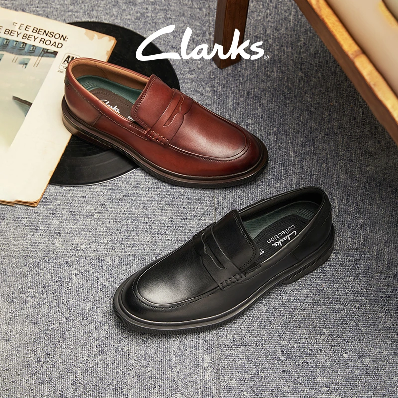 Clarks其乐悠酷系列男士百搭正装商务通勤圆头透气休闲舒适乐福鞋