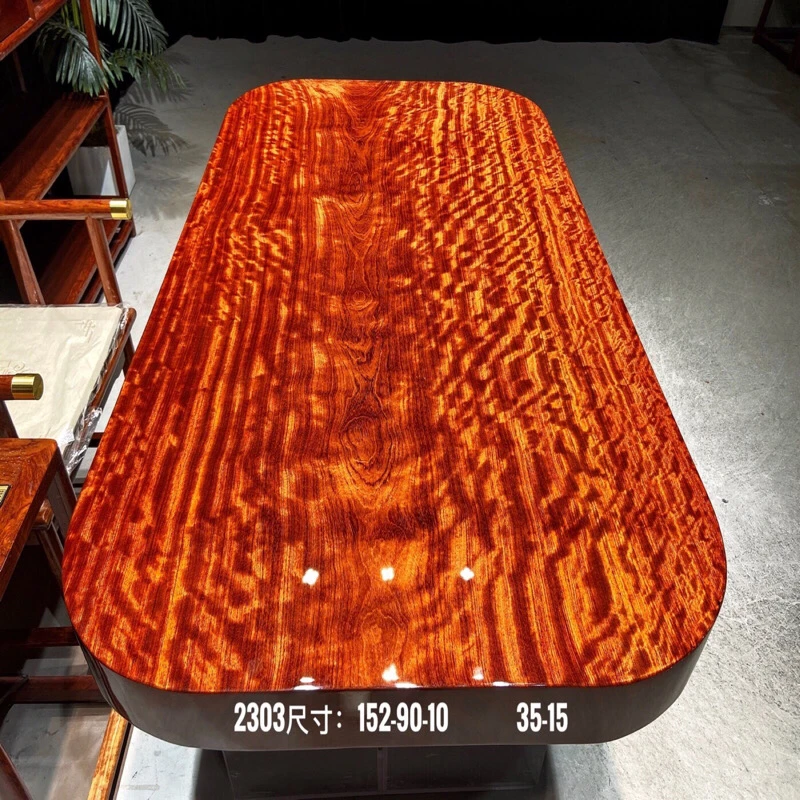 【半闲木作】152*90*10巴花实木大板茶桌餐桌办公桌会议桌组装