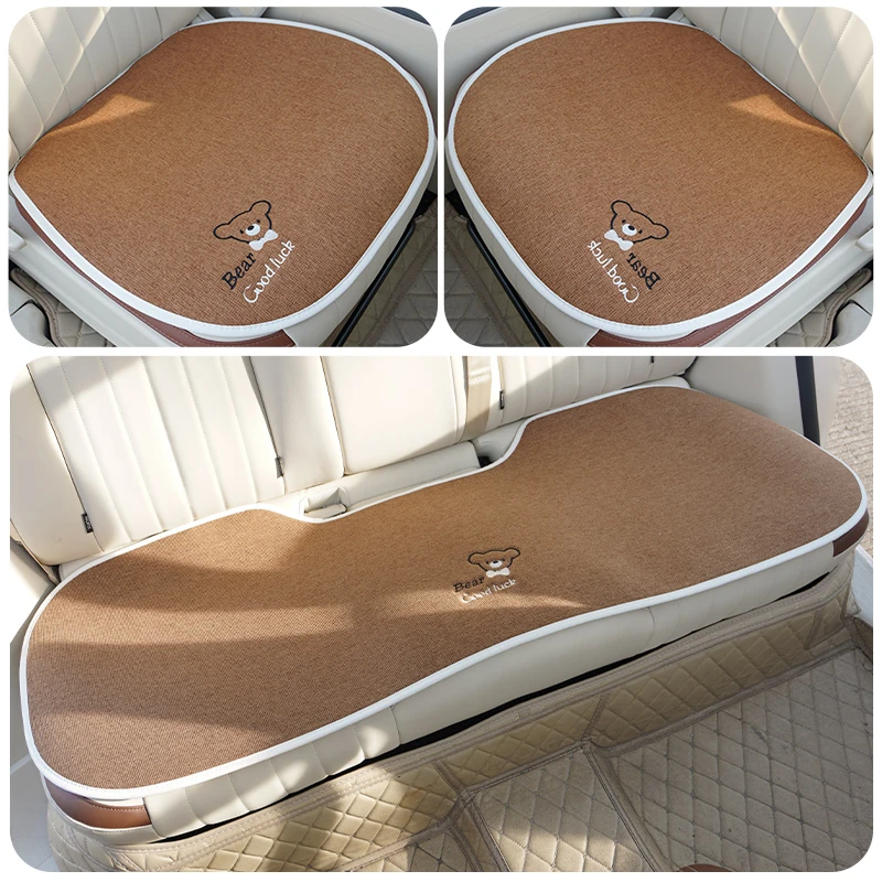 新款亚麻糯玉米五菱三代可可熊通用汽车坐垫四季通用 汽车垫可用