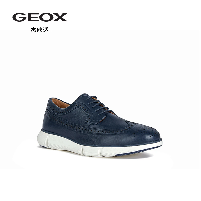 GEOX/杰欧适春夏ADACTER系列新款男鞋商务舒适通勤系带休闲皮鞋