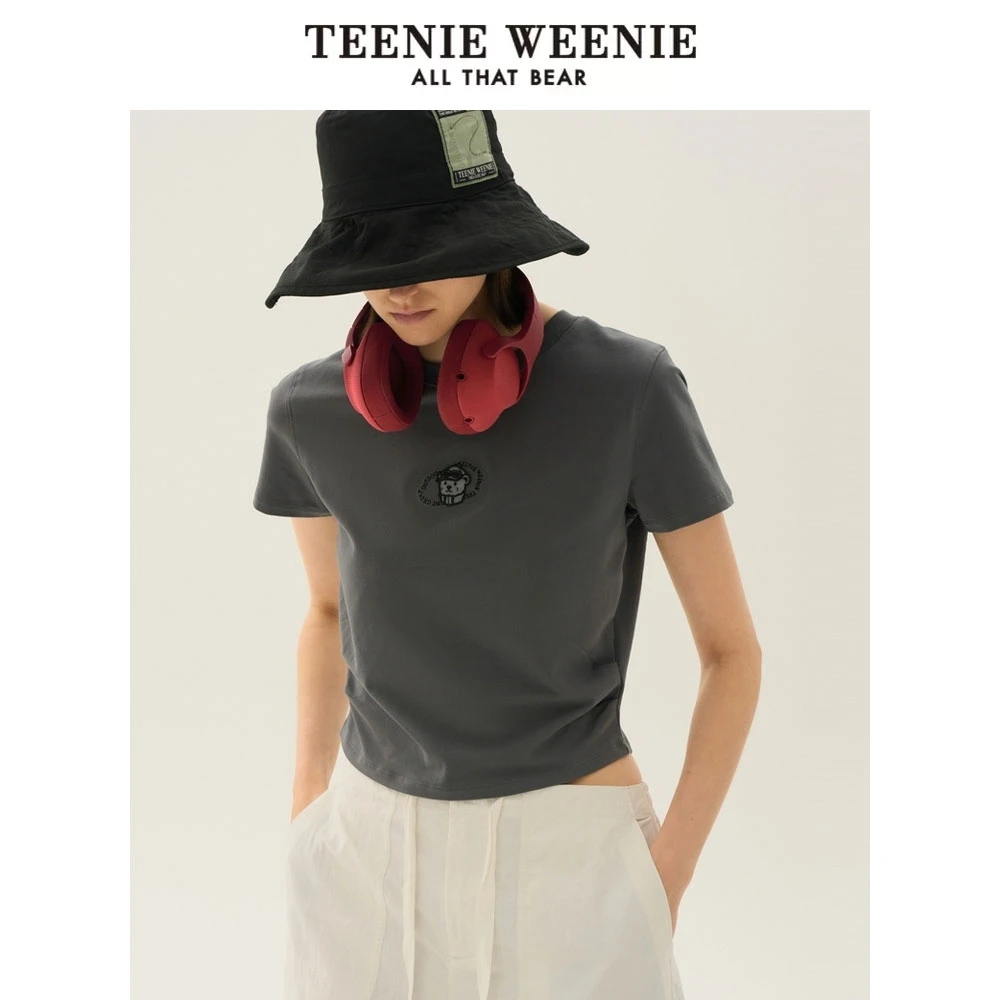 TeenieWeenie小熊24短款上衣正肩短袖T恤夏款多巴胺TTRA248903R