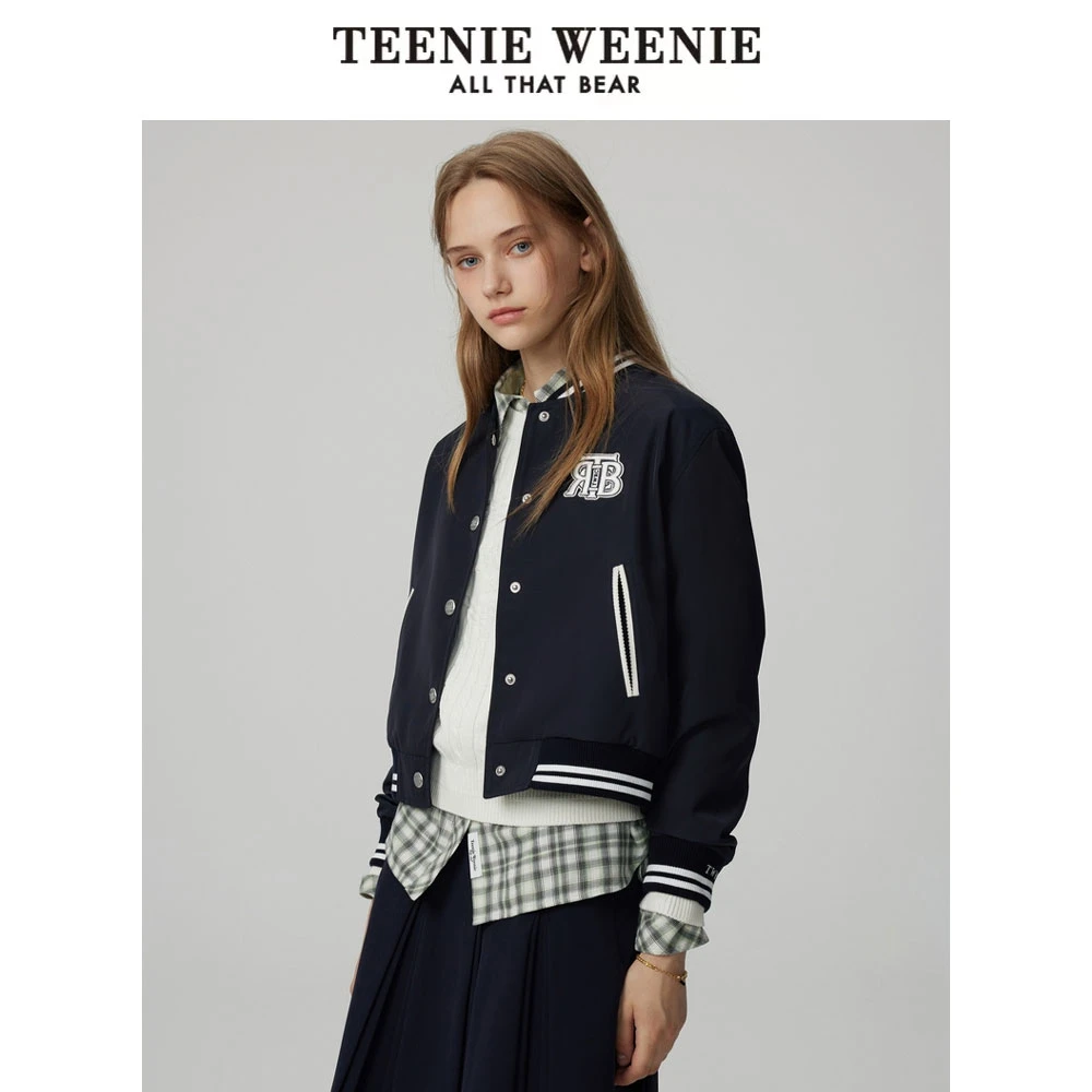 *TeenieWeenie小熊学院风棒球服外套小个子短款上衣女TTJJ244901W