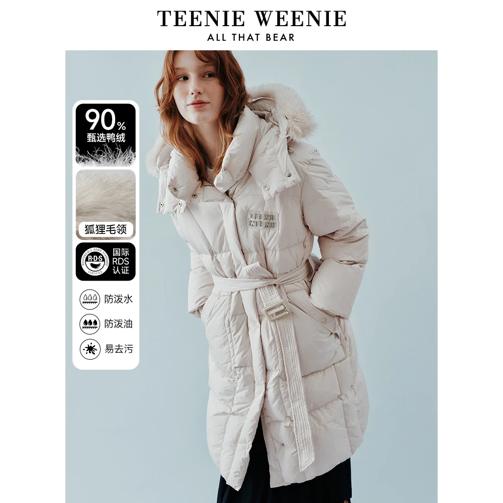 TeenieWeenie小熊23秋冬新款三防面料连帽好羽绒服女TTJD238C18N