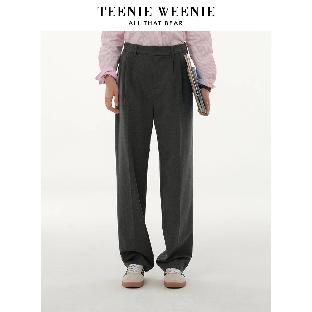 TeenieWeenie小熊24年新锥形裤时尚宽松新款西装裤女TTTC245204I