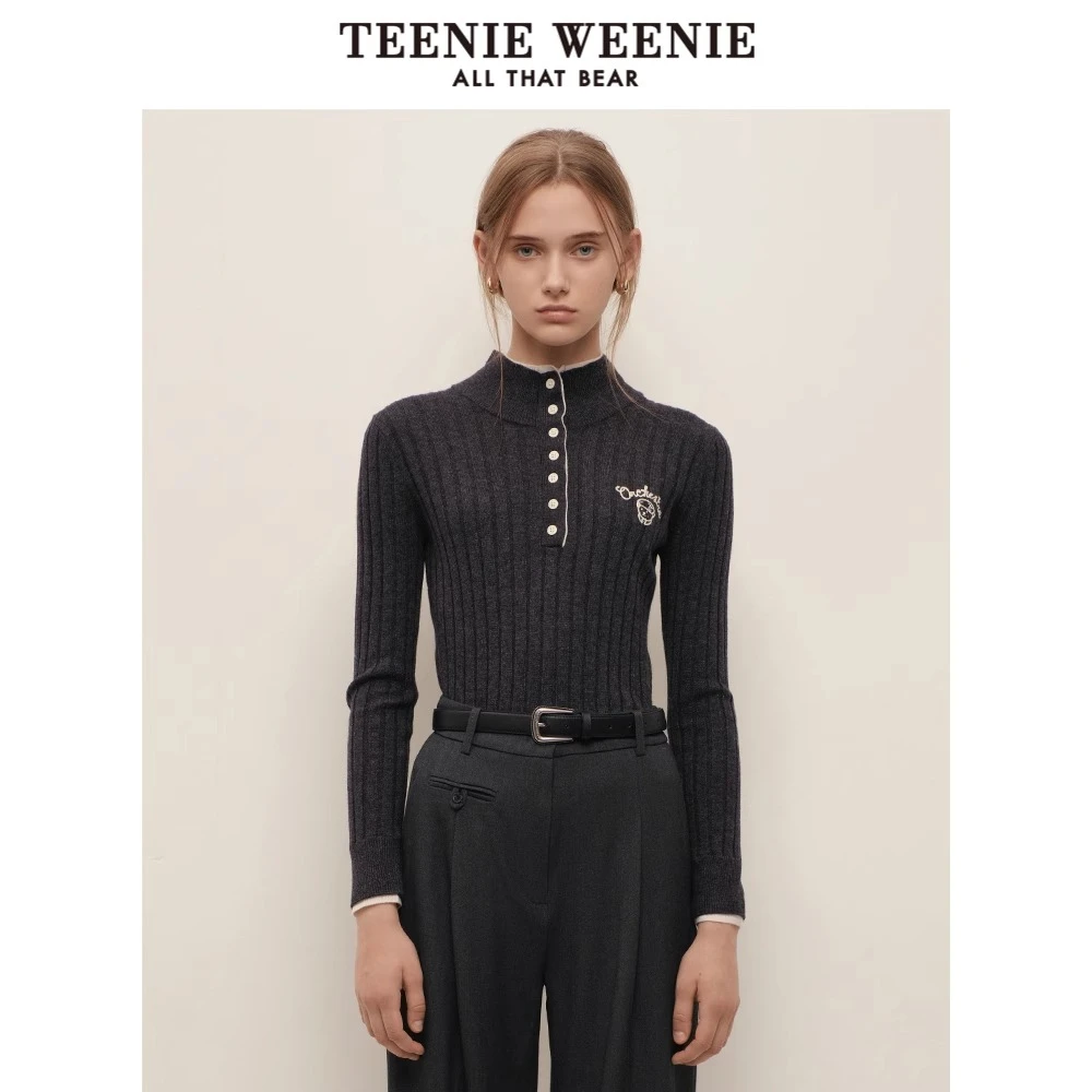 【小熊出没粉丝专享】TeenieWeenie小熊半高领毛衣针织衫气质上衣