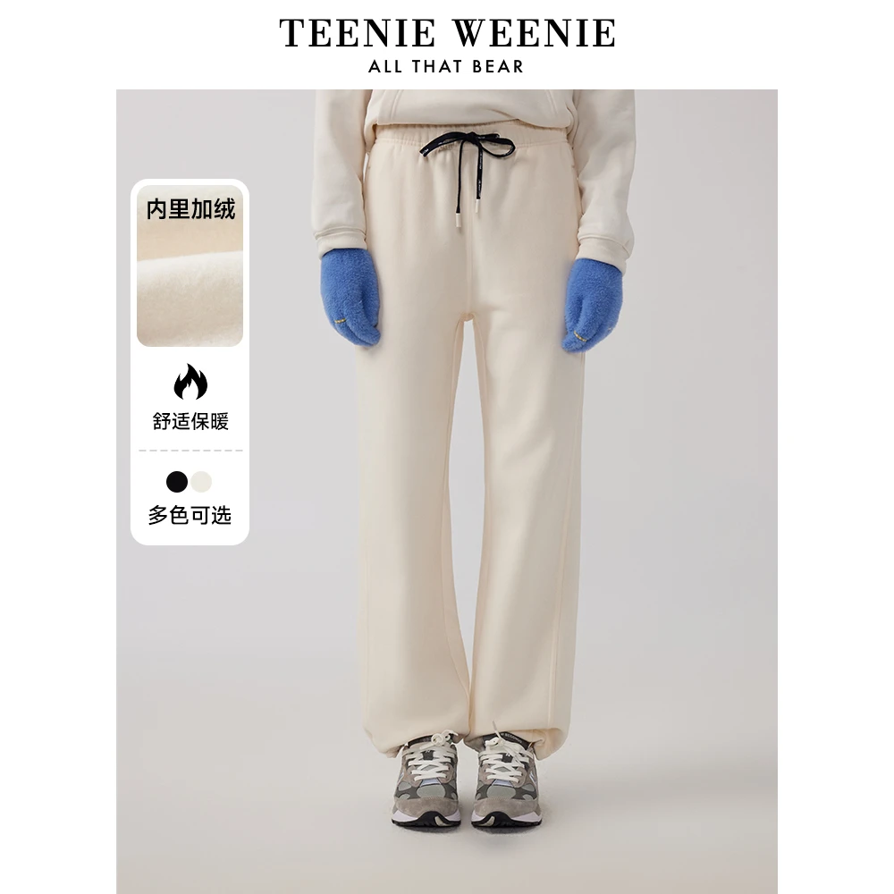TeenieWeenie小熊24年秋休闲通勤松紧束脚裤卫裤女装TTTM244T01P