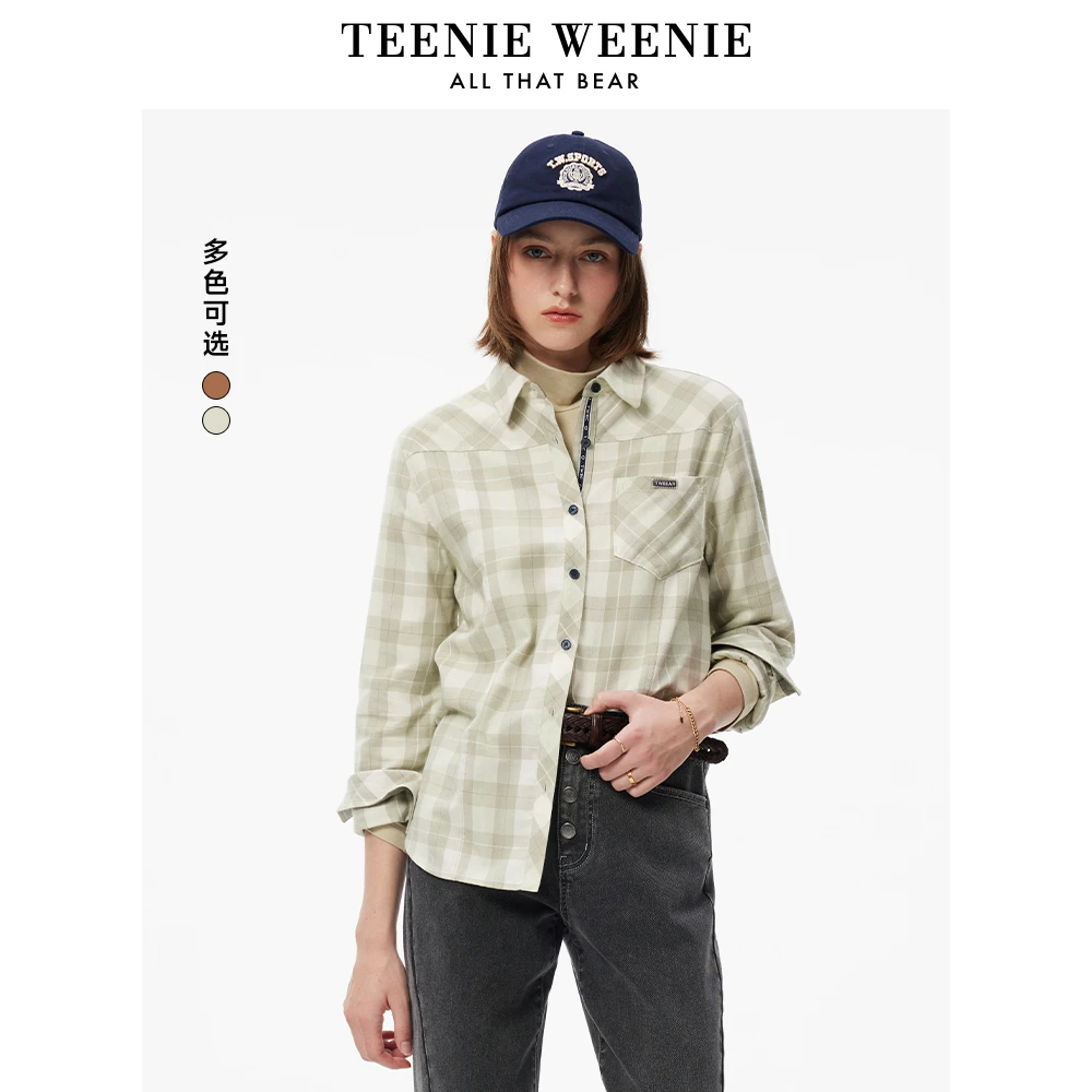 【达人专属】TeenieWeenie小熊衬衫24格纹舒适衬衣女TTYC244V01W