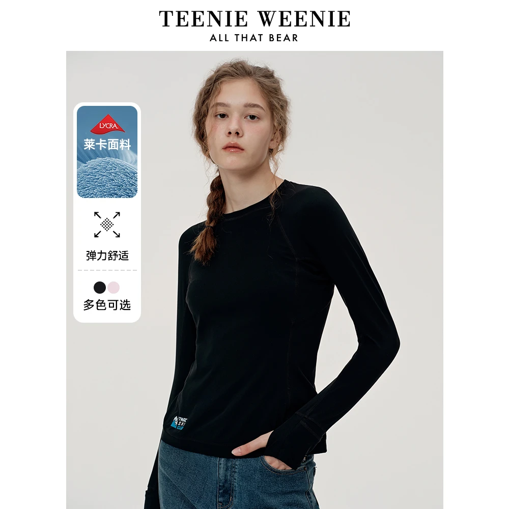 *TeenieWeenie小熊长袖T恤24户外运动莱卡弹力上衣女TTLA248C27N