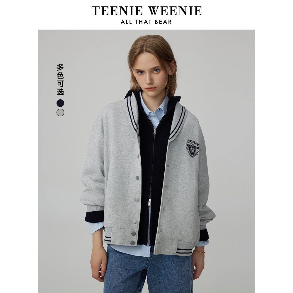 TeenieWeenie小熊v领卫衣开衫外套美式慵懒风时尚女装TTMZ244903P