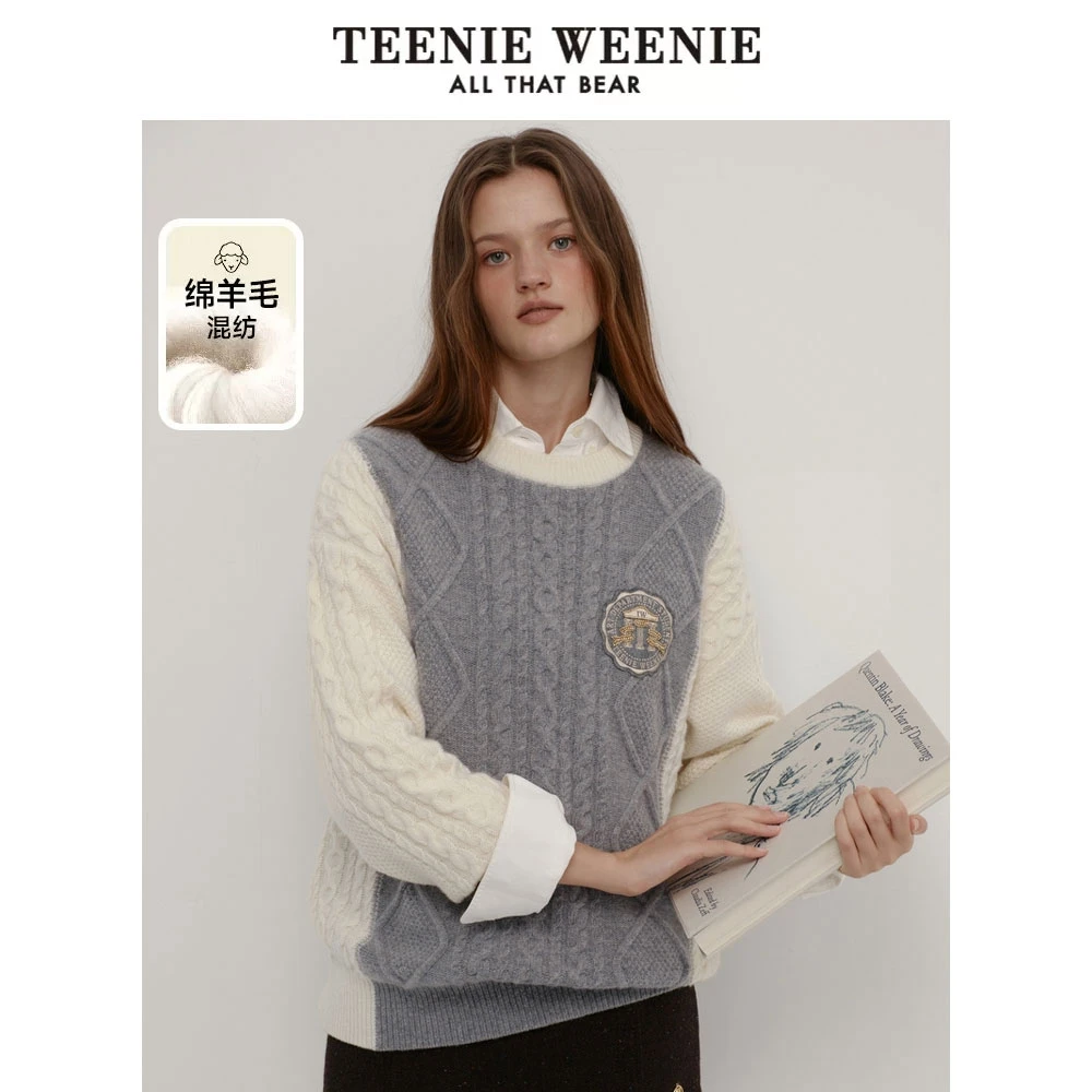 *<TeenieWeenie>小熊24绵羊毛混纺宽松套头毛衣针织衫TTKW247811N