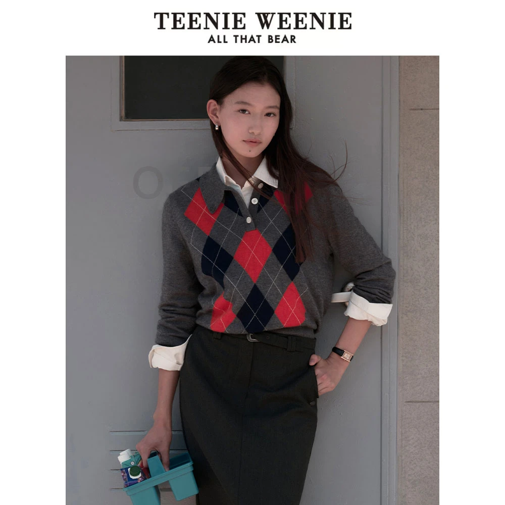 *【绵羊毛+兔毛】TeenieWeenie小熊学院软糯毛衣针织衫TTKW248T18N