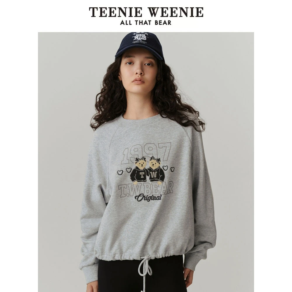 *TeenieWeenie小熊圆领美式卫衣24休闲简约长袖上衣TTMA244901T