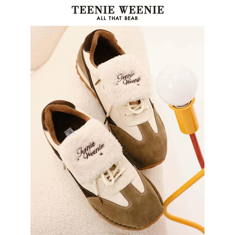 TeenieWeenie小熊2024秋冬新款德训鞋加绒运动鞋TTAP24FV02B
