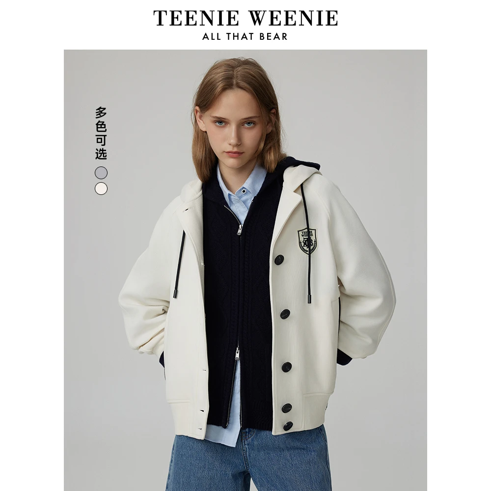 TeenieWeenie小熊学院风连帽卫衣开衫外套宽松慵懒风TTMZ244902P