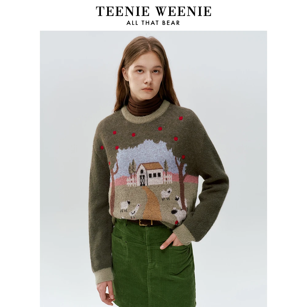 *TeenieWeenie小熊女装毛衣休闲时尚萌趣宽松针织衫TTKW248C51I