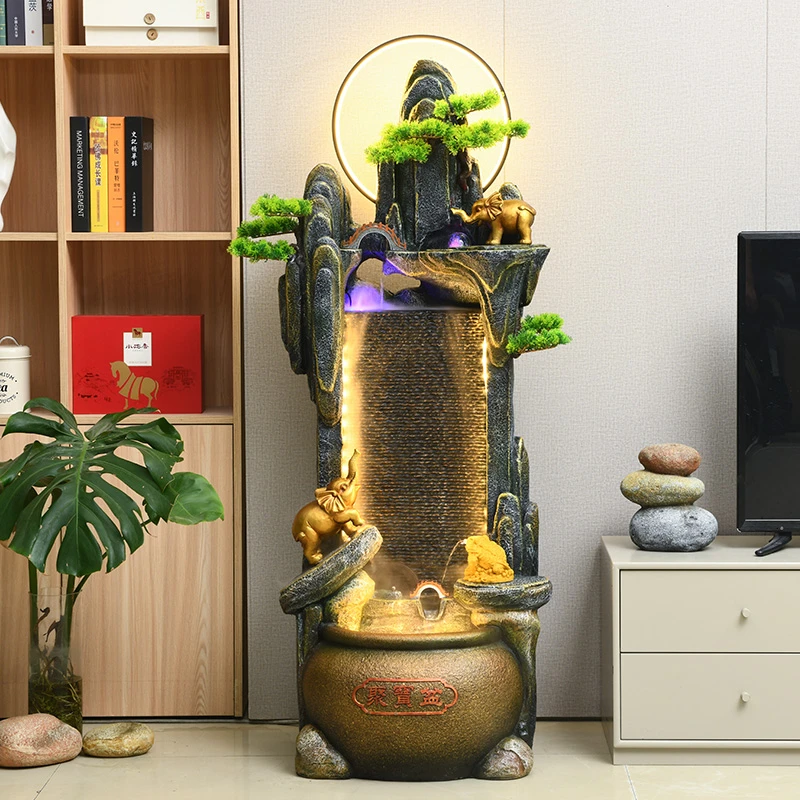 流水摆件循环水鱼缸喷泉落地景观客厅风茶室办公室内落地开业送礼