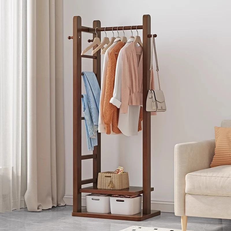 衣帽架落地卧室床边晚上放衣服神器实木墙角衣架挂衣服落地式卧室