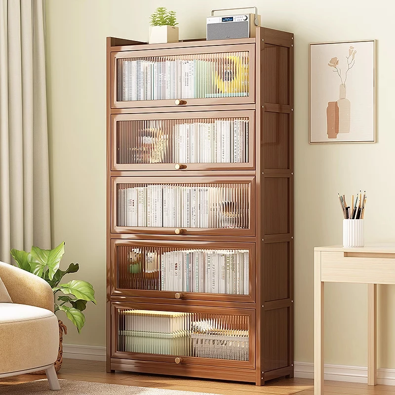 简易书架置物架客厅家用儿童储物柜学生书本收纳架落地图书馆柜子