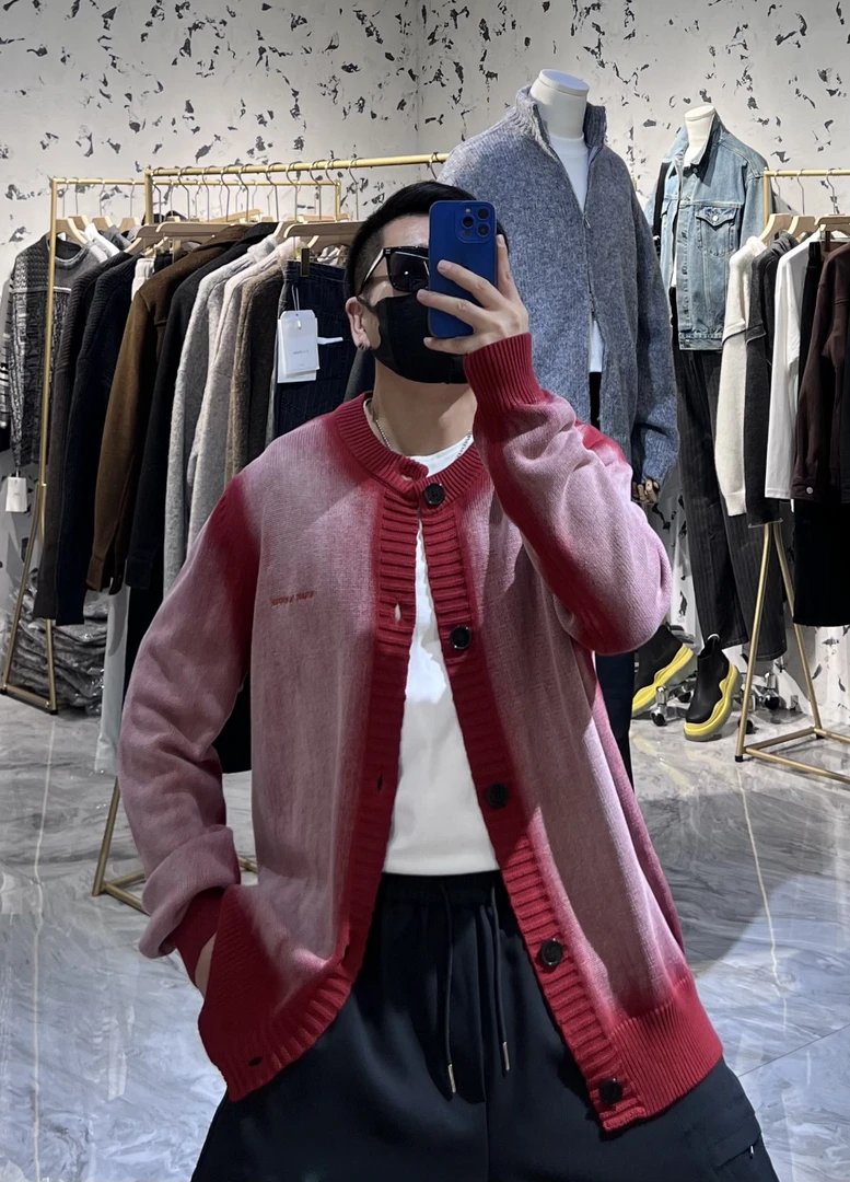 HH- YAPI 巴家复古做旧毛衣开衫小众松弛百搭款