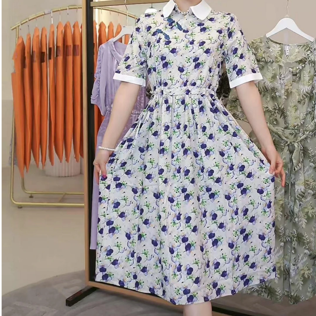 ZQ1750简约宽松潮流韩版秋冬秋季碎花连衣裙