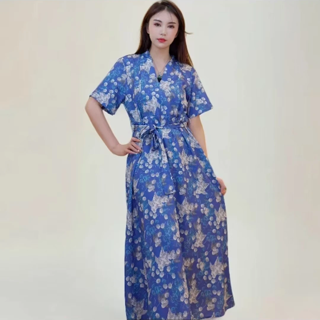 ZQ1398连大码显瘦女装气质时尚夏季复古女装连衣裙新中式