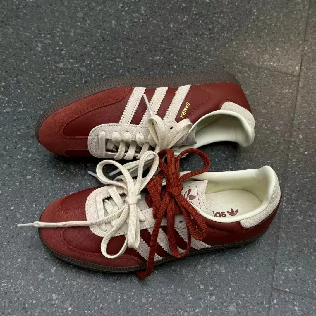 adidas三叶草SAMBA OG经典复古时尚白红百搭德训鞋「T头鞋」JI3216