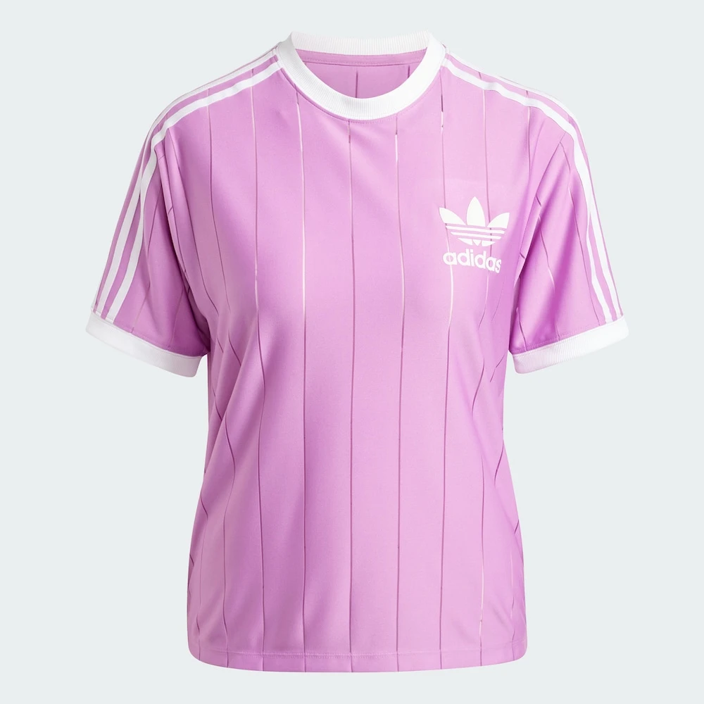 Adidas三叶草休闲复古夏季运动条纹短袖圆领T恤IY7226