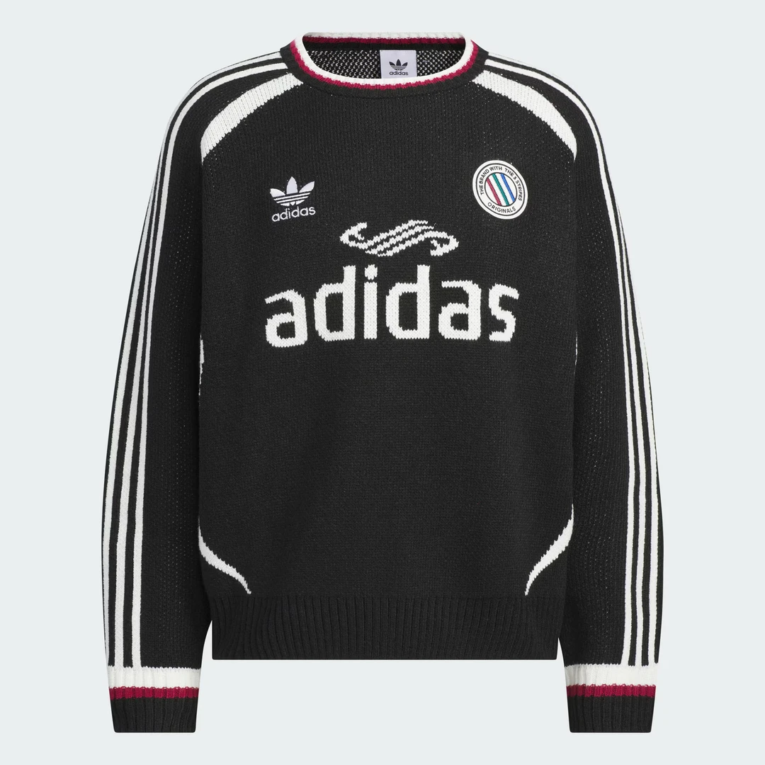 adidas三叶草ADICOLOR复古穿搭撞色针织运动套头衫 JL8365