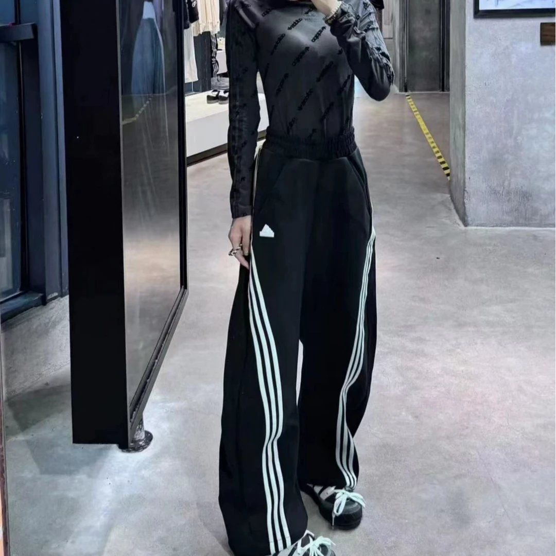 Adidas阿迪达斯秋冬时尚百搭宽松运动休闲扭扭裤香蕉裤JX6714