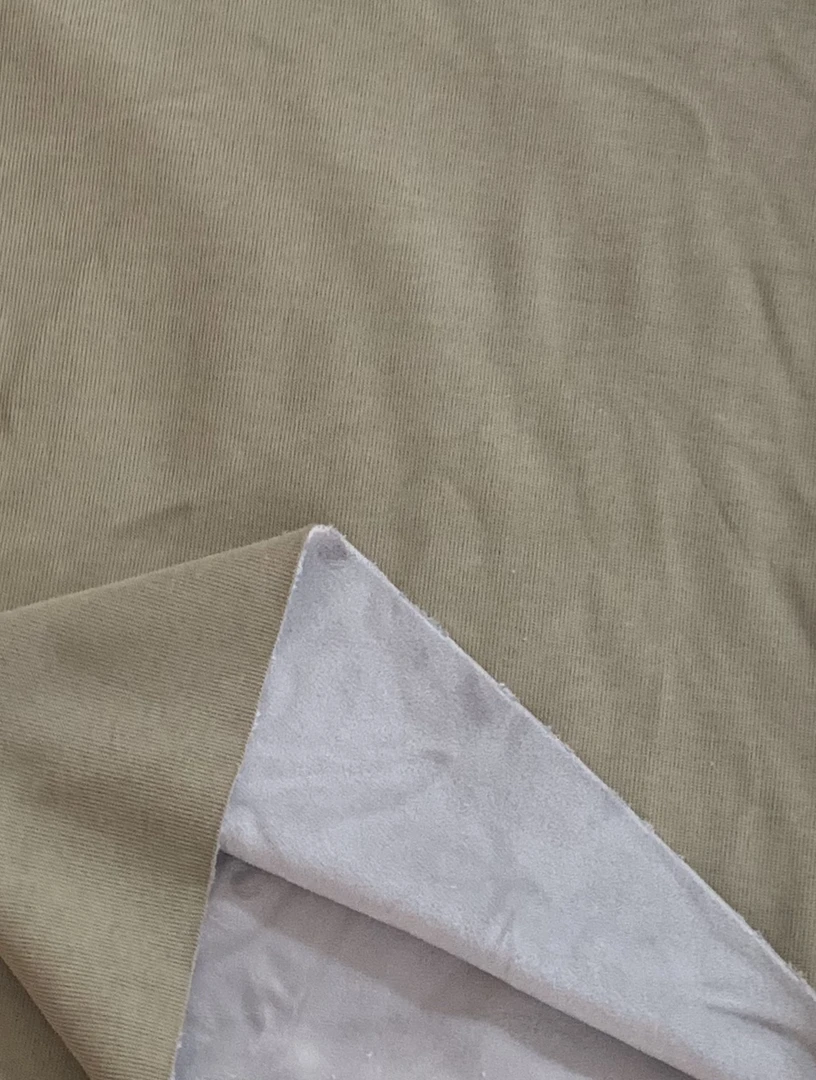 卡其色棉面加绒面料两米