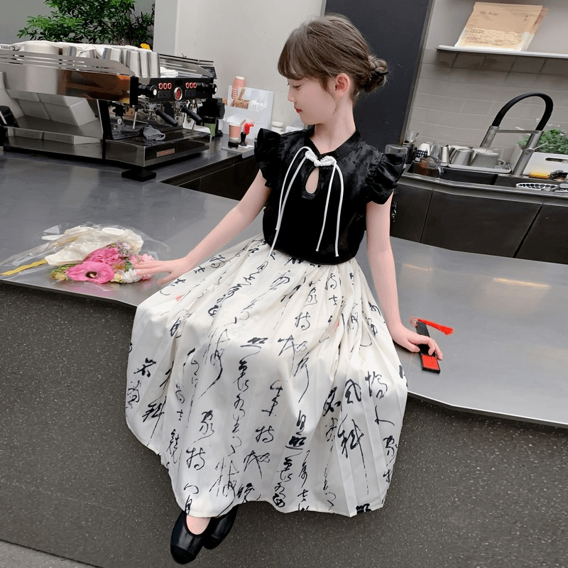 女童连衣裙夏季2024新款新中式中国风公主裙网红马面裙子表演礼服