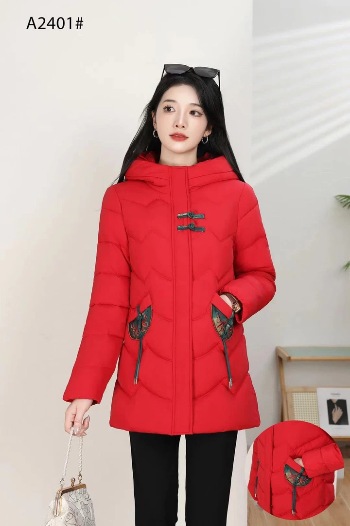 恒鑫安国风连帽新中式棉服-A2401