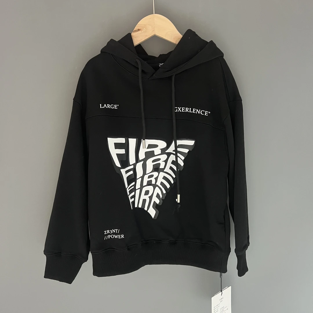 1006黑高端轻奢品牌儿童连帽卫衣ZR