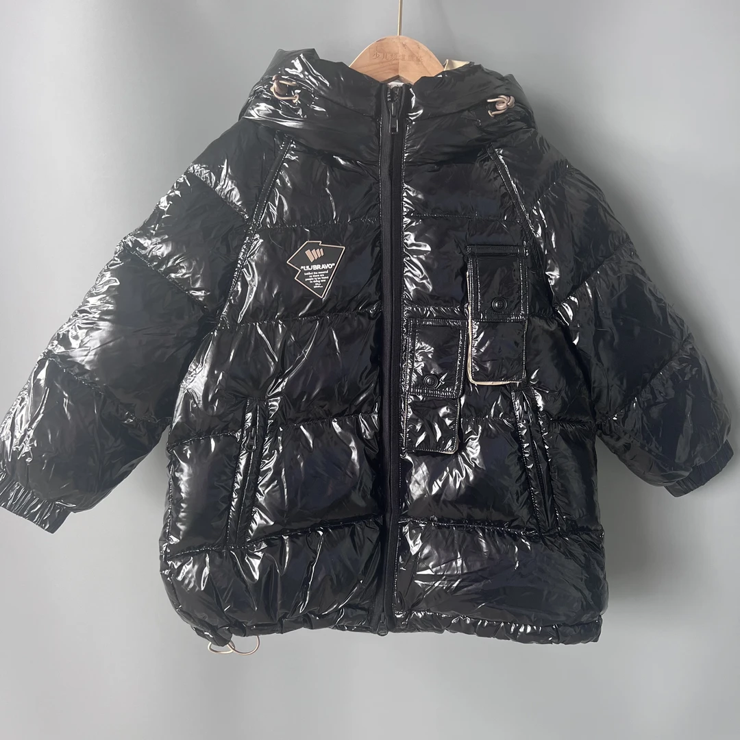 6010黑色高端轻奢品牌儿童外套由