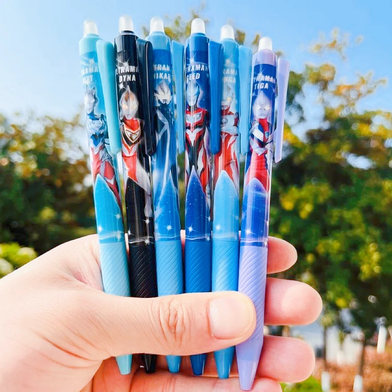 奥特曼热可擦笔按动中性笔摩易擦可擦笔蓝色0.5mm卡通小学生专用