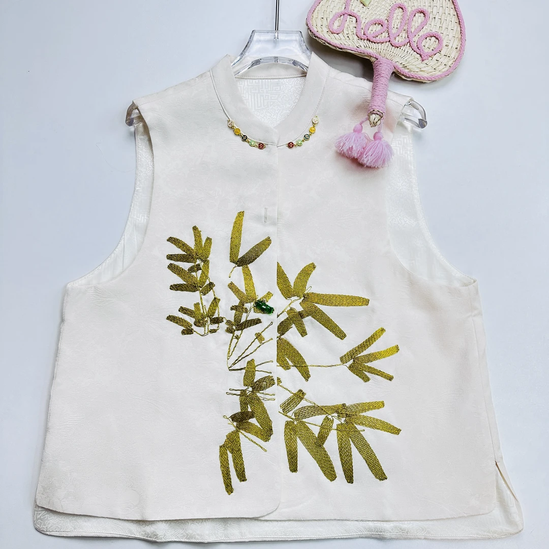 (陈陈家）（竹叶刺绣）新中式国风马甲