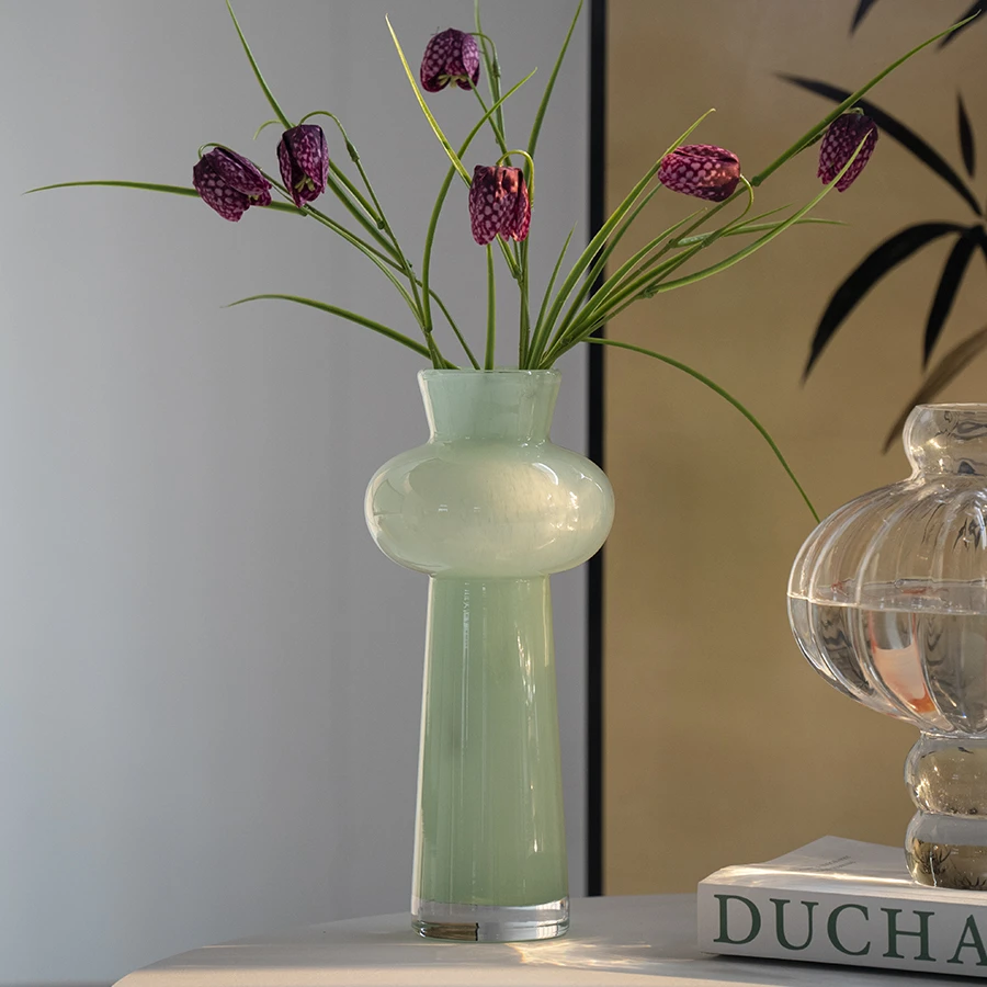 高29cm小清新桌面玻璃花瓶客厅插花鲜花仿真花花器高级感家居装饰