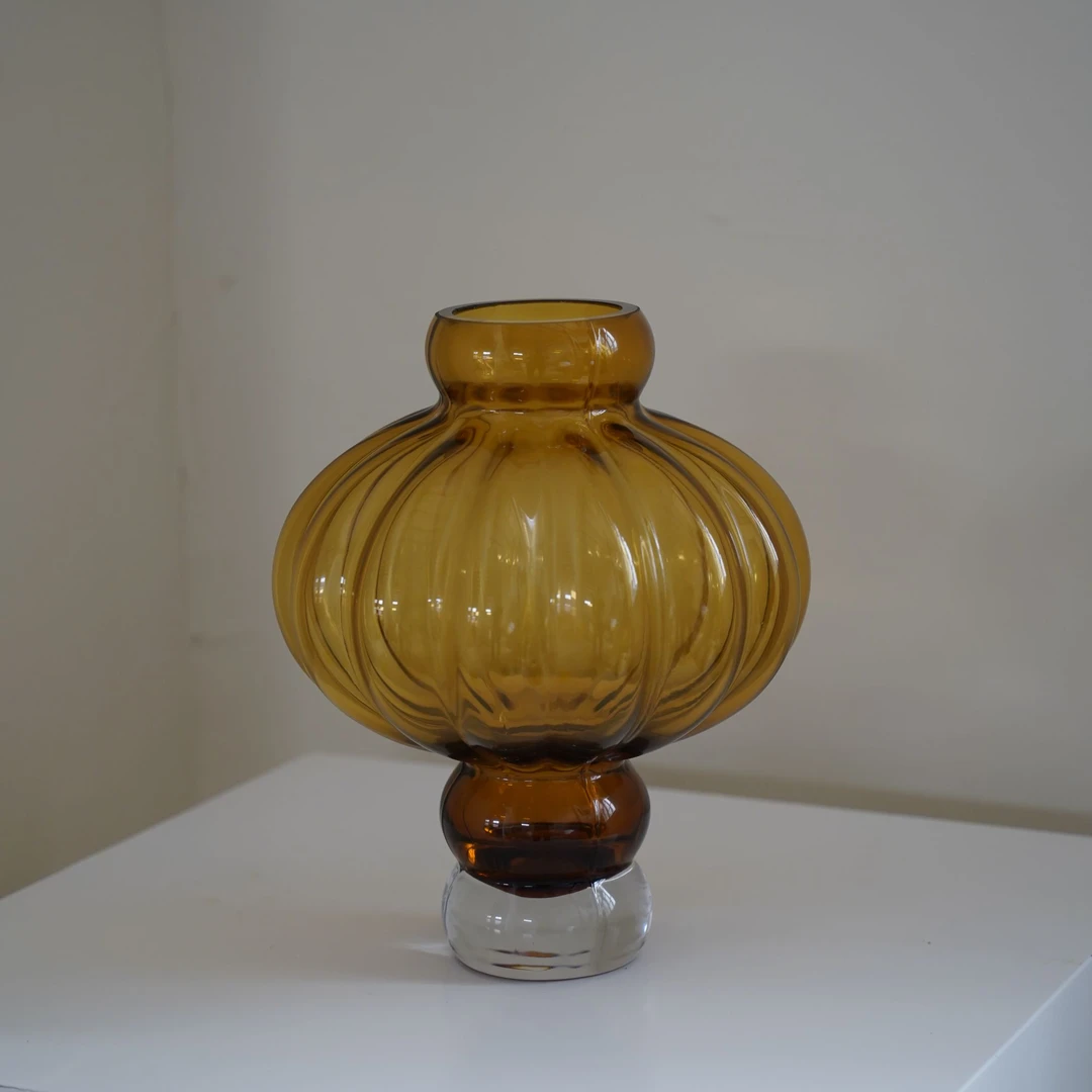 高24cm简约高级感玻璃花瓶家居摆件艺术软装花器水养鲜花植物瓶