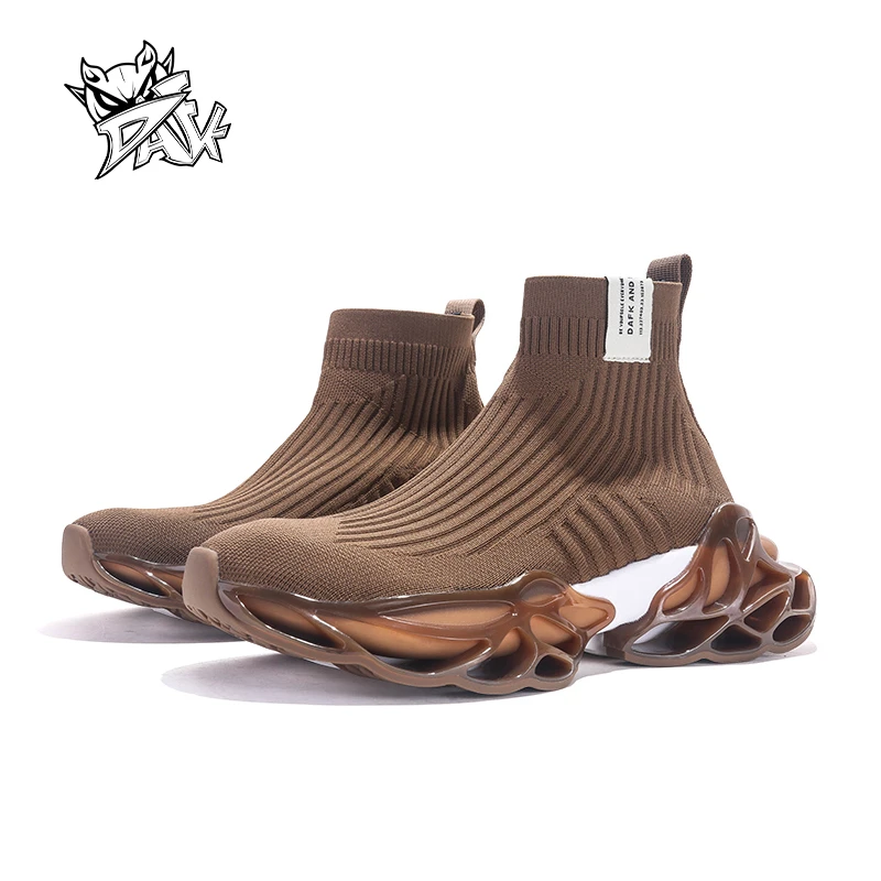 DAFK刀锋男鞋飞织袜子鞋舒适柔软运动百搭休闲秋冬新款高帮网面鞋