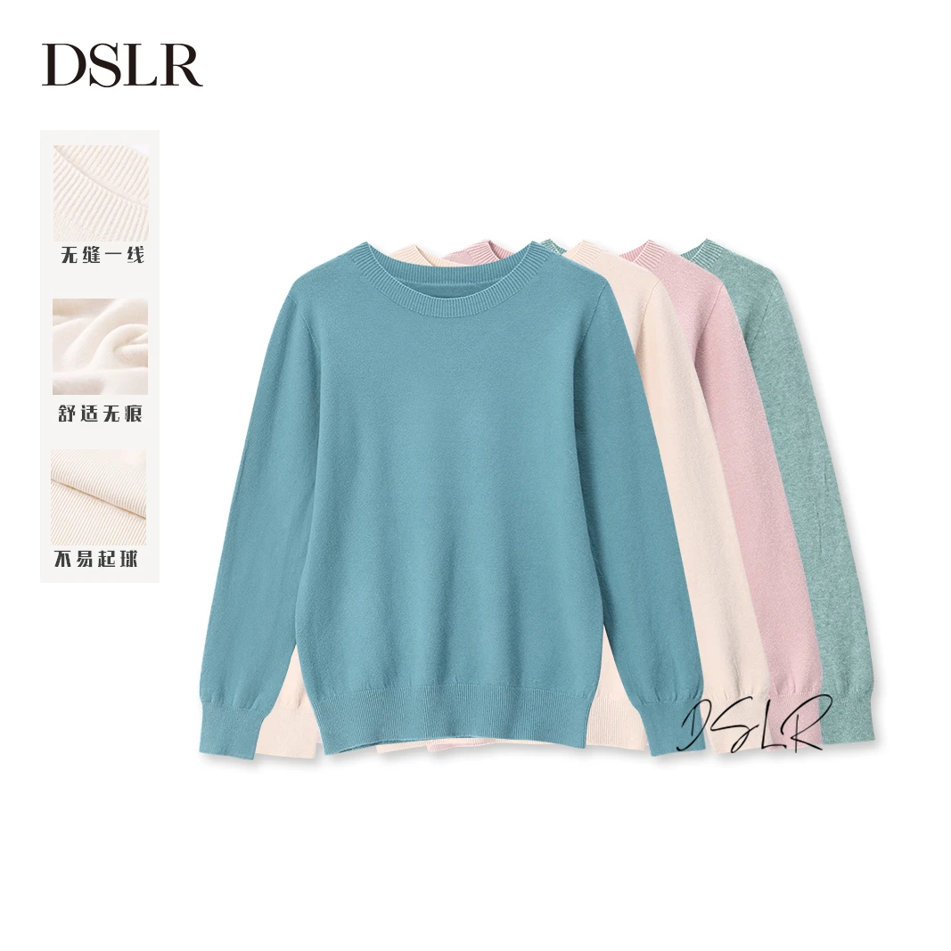 2024秋冬季新品一线成衣圆领纯色套头毛衣