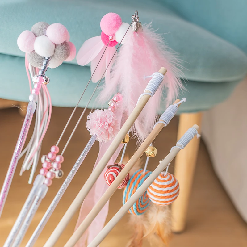 仙女逗猫棒钢丝羽毛逗猫棒铃铛猫咪玩具小猫耐咬抖音网红宠物用品