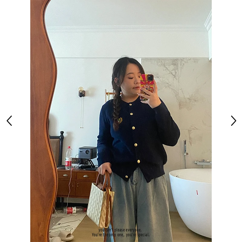 小野西西定制【学院毛衣】秋冬休闲气质学院风针织衫开衫毛衣宽松