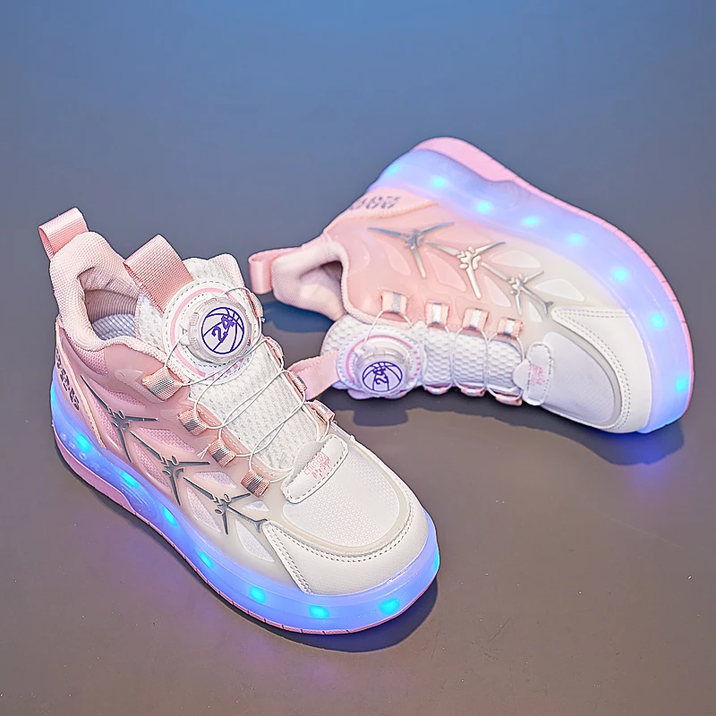 男孩暴走鞋男童2025新款秋冬轮滑鞋双轮学生爆走鞋儿童滑轮运动鞋