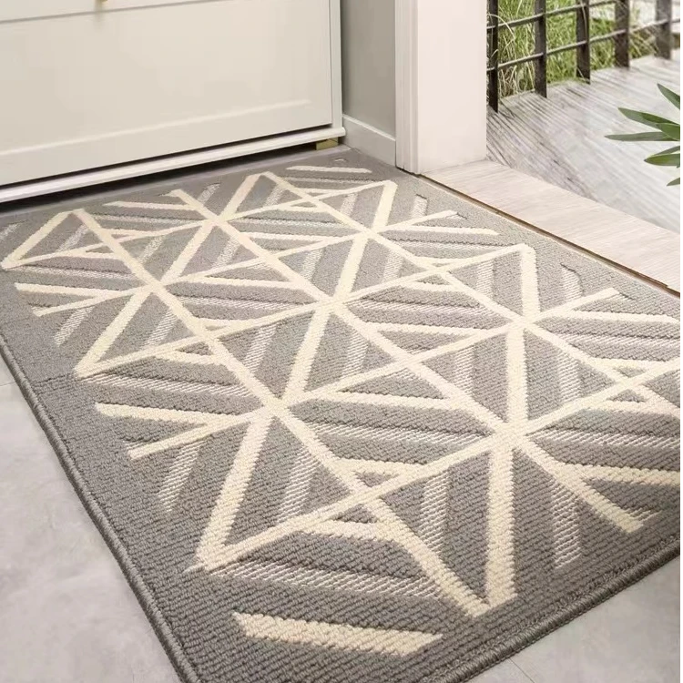 北欧菱形格子入户地垫进门脚垫家用大门口门垫子除尘耐磨耐脏玄关