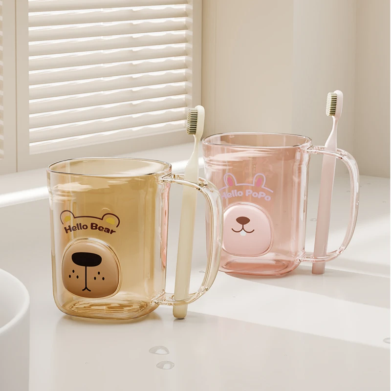 牙刷杯漱杯Hello Bear可爱萌趣漱口杯原创刷牙杯学生透明杯